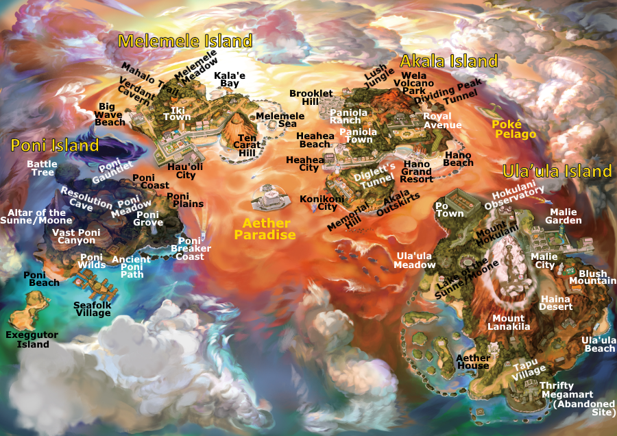 Map Of Alola Pokemon Alola Island CROZ
