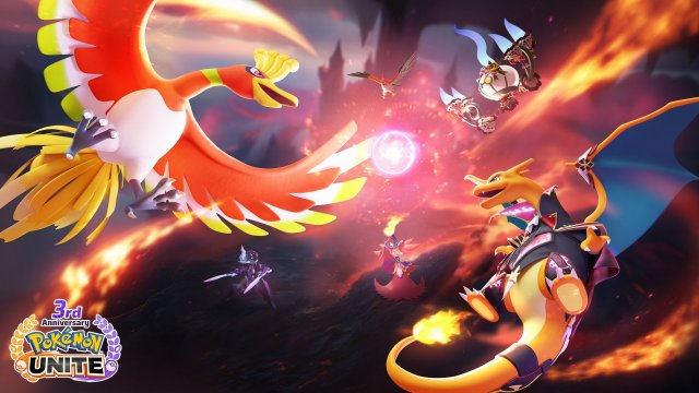 Ho-Oh Desce aos Céus para a Celebração dos 3 Anos de Pokémon Unite!